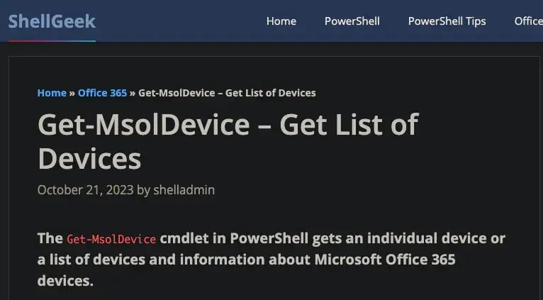 2 - Powershell script from ShellGeek