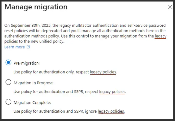 Manage Migration